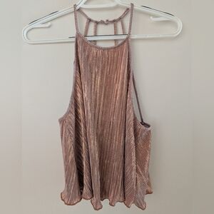Forever 21 Rose Gold Pleated Top